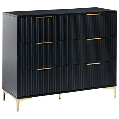 B&Q -   6 Drawer Chest Walcott Black