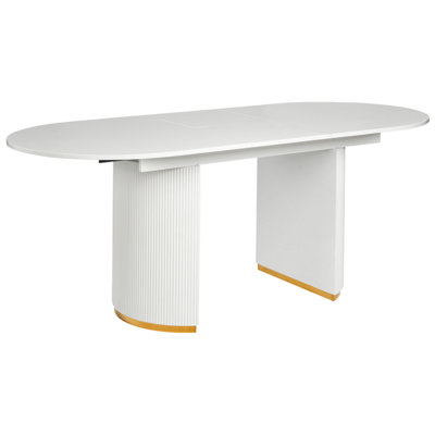 Beliani Extending Dining Table Dulverton White 160/200 Cm 90 Cm from B&Q