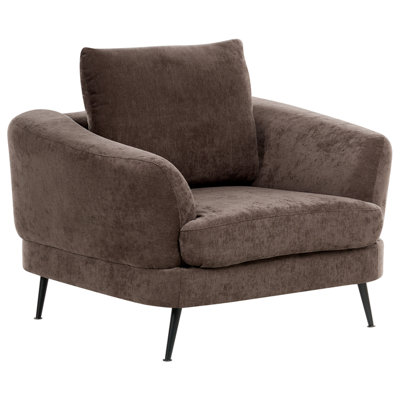 Beliani Armchair Kjaer Chenille Dark Brown from B&Q