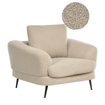 Beliani Armchair Kjaer Boucle Light Beige from B&Q