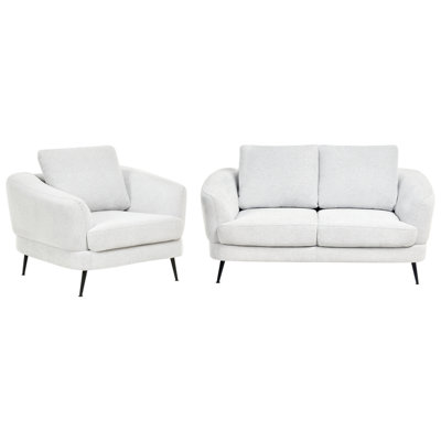Beliani Living Room Set 3 Seater Kjaer Fabric Off-White from B&Q