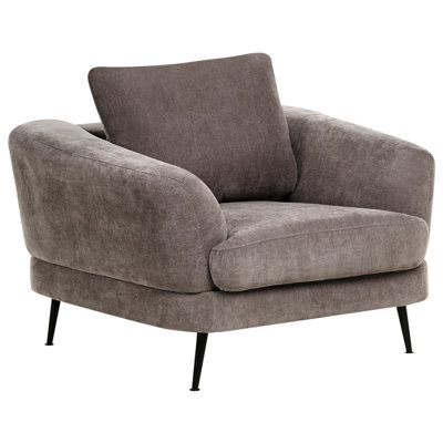 Beliani Modern Armchair Kjaer Chenille Taupe from B&Q