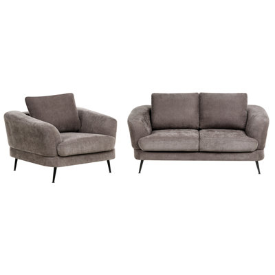 Beliani Living Room Set 3 Seater Kjaer Chenille Taupe from B&Q