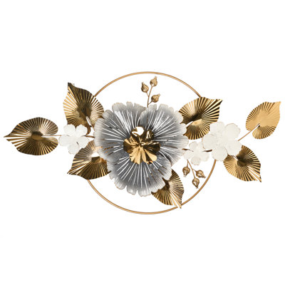 B&Q -  Wall Decor Flower Terbium Metal 56 Cm Gold