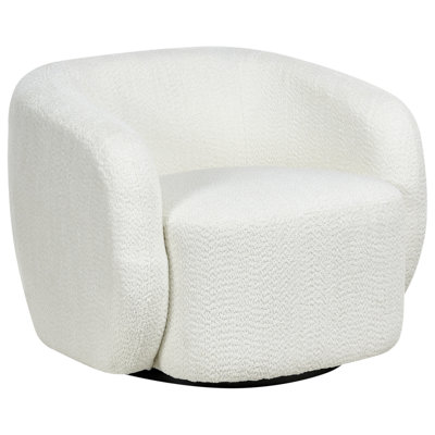 Beliani Swivel Armchair Tore Fabric Off-White from B&Q