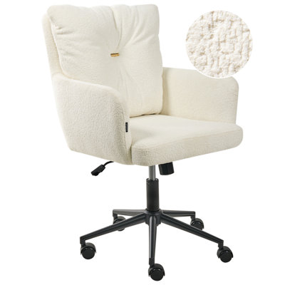 B&Q -  Desk Chair Alpine Boucle Off-White