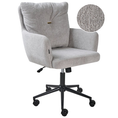 B&Q -  Desk Chair Alpine Faux Fur Grey