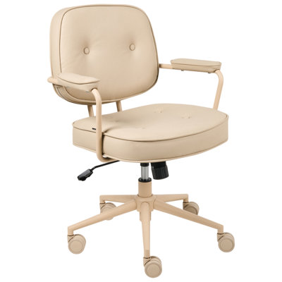 B&Q -  Desk Chair Paramus Faux Leather Beige