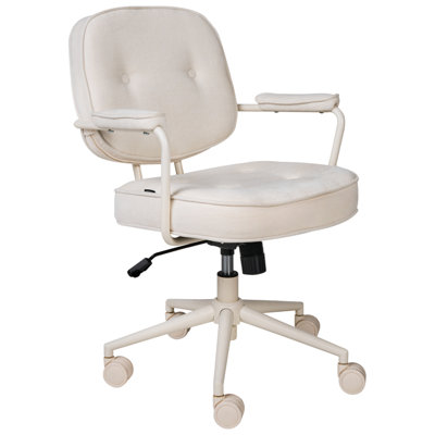 B&Q -  Desk Chair Paramus Fabric Off-White