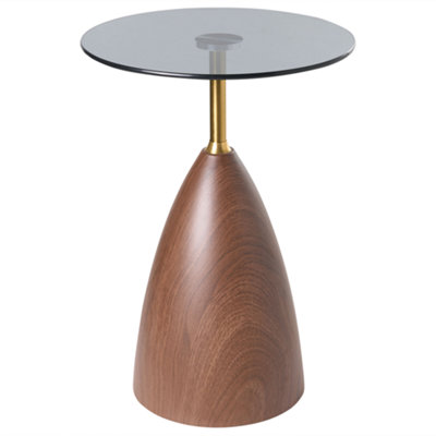 Beliani Side Table Wallis Tempered Glass Brown/ Black from B&Q