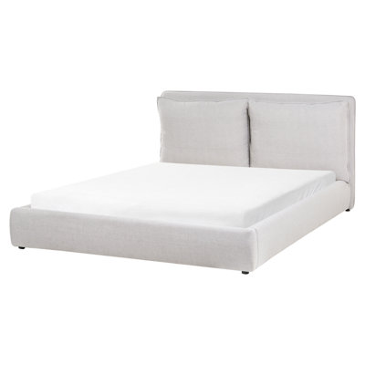Beliani Waterbed Fabric Bajonna 160 X 200 Cm (Eu King Size) Light Grey from B&Q