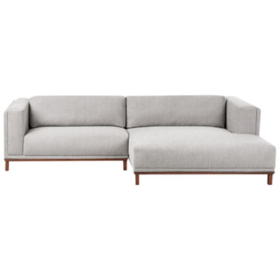 Beliani Corner Sofa 4 Seater Veng Fabric Grey Left Hand from B&Q