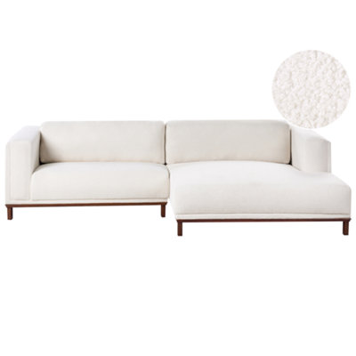 Beliani Corner Sofa 4 Seater Veng Boucle Off-White Left Hand from B&Q