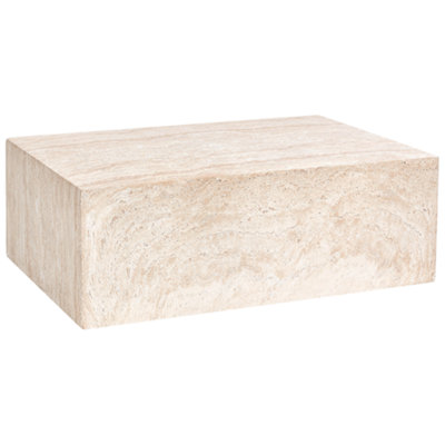 Beliani Coffee Table Nobres 90 Cm 66 Cm Travertine Effect from B&Q