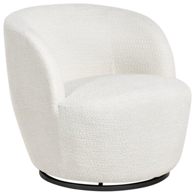 Beliani Swivel Armchair Kuolpa Chenille Off-White from B&Q