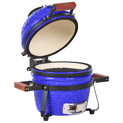 Beliani Mini Charcoal Bbq Grill Kamado Ceramic Blue from B&Q