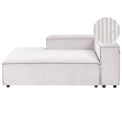 Beliani Chaise Longue Ardal Corduroy Off-White Right Hand from B&Q