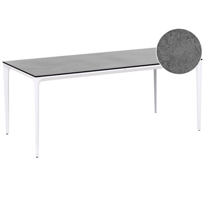 Beliani Garden Dining Table Sovareto 180 Cm 90 Cm Stone Effect Dark Grey from B&Q