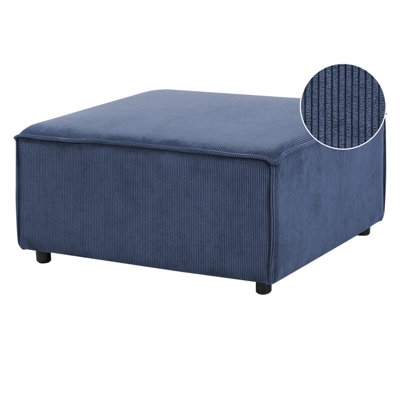 Beliani Ottoman Ardal Corduroy Dark Blue from B&Q
