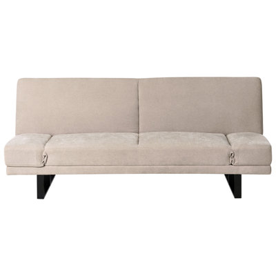 Beliani Sofa Bed 2 Seater York Chenille Light Beige from B&Q