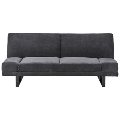 Beliani Sofa Bed 2 Seater York Chenille Black from B&Q