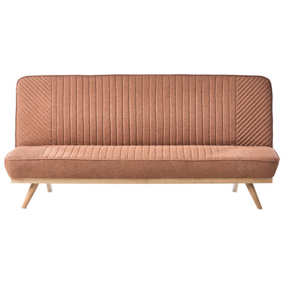 Beliani Sofa Bed 2 Seater Kalfafel Fabric Golden Brown from B&Q