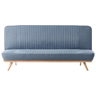 Beliani Sofa Bed 2 Seater Kalfafel Fabric Blue from B&Q