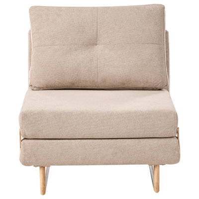 Beliani Single Sofa Bed Jerslev Fabric Light Brown from B&Q