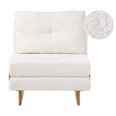 Beliani Single Sofa Bed Jerslev Boucle Off-White from B&Q
