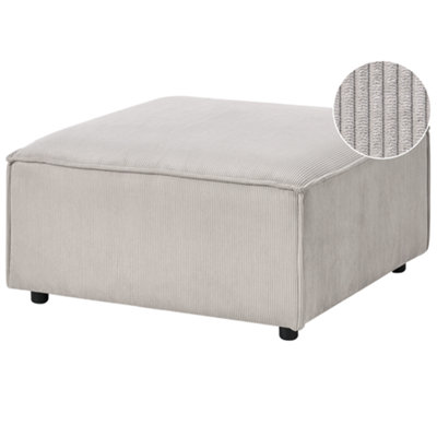 Beliani Minimalist Ottoman Ardal Corduroy Taupe from B&Q