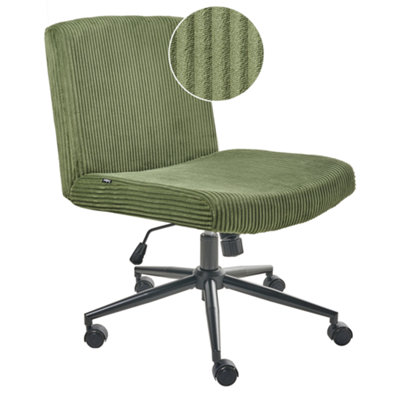 B&Q -  Desk Chair Geddes Corduroy Green