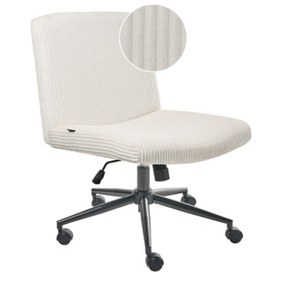 B&Q -  Desk Chair Geddes Corduroy White