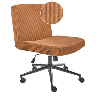 B&Q -  Desk Chair Geddes Corduroy Golden Brown