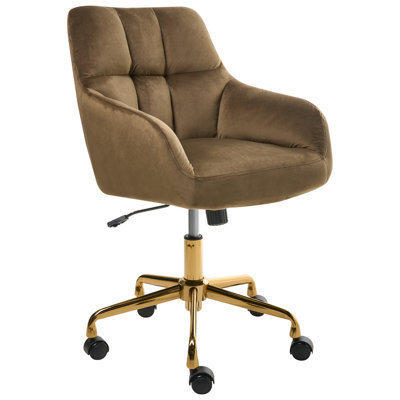 B&Q -  Desk Chair Palmdale Velvet Brown
