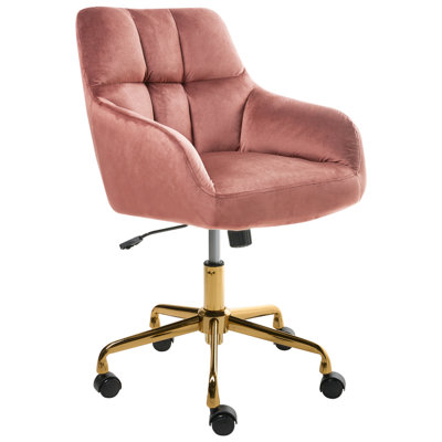 B&Q -  Desk Chair Palmdale Velvet Pink