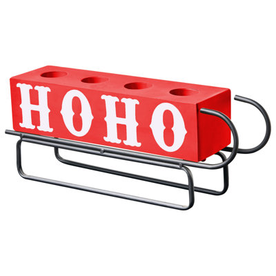 Beliani  Candle Holder Kuhmo Red Metal from B&Q