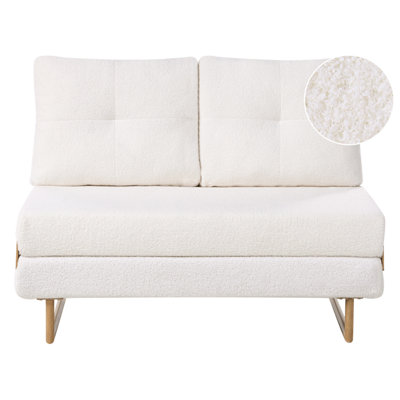 Beliani Sofa Bed 2 Seater Jerslev Boucle Off-White from B&Q
