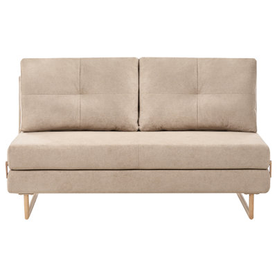 Beliani Sofa Bed 3 Seater Jerslev Fabric Light Brown from B&Q