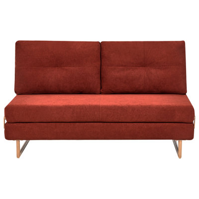 Beliani Sofa Bed 3 Seater Jerslev Fabric Red from B&Q
