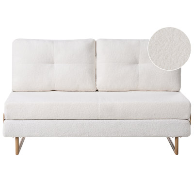 Beliani Sofa Bed 3 Seater Jerslev Boucle Off-White from B&Q