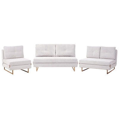 Beliani Living Room Set 6 Seater Jerslev Fabric Off-White from B&Q