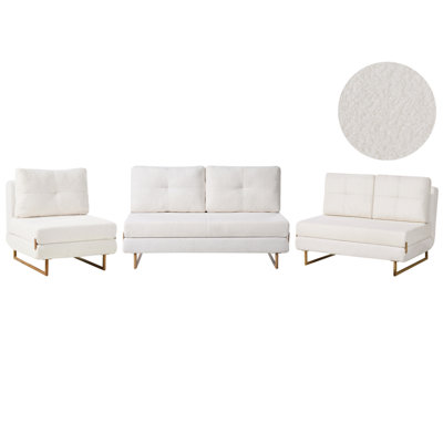 Beliani Living Room Set 6 Seater Jerslev Boucle Off-White from B&Q