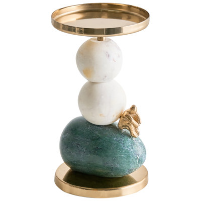 Beliani Candle Holder Krivodol Marble 20 Cm Multicolour from B&Q