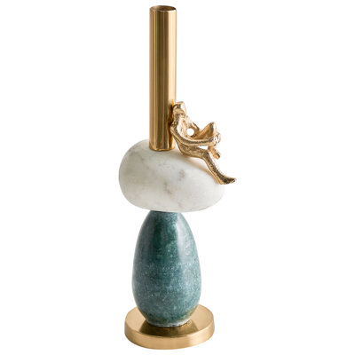 Beliani Candle Holder Barice Marble 34 Cm Multicolour from B&Q
