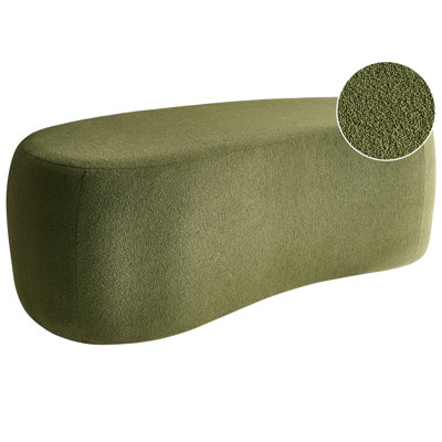 Beliani Green Scandinavian Pouffe Bayard Boucle