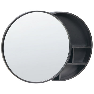 B&Q -  Bathroom Wall Mounted Mirror Cabinet Ucayali 50 Cm 50 Cm Black