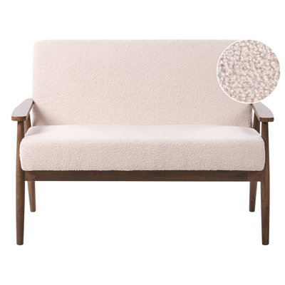 Beliani Sofa 2 Seater Esrum Boucle Dark Brown/ Beige from B&Q