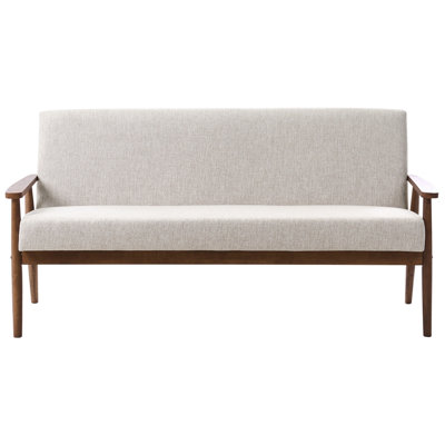 Beliani Sofa 3 Seater Esrum Fabric Dark Brown/ Grey