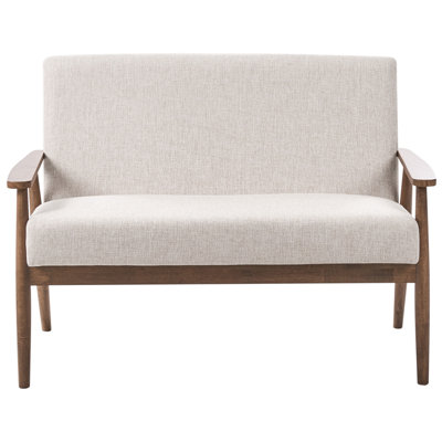 Beliani Sofa 2 Seater Esrum Fabric Dark Brown/ Beige from B&Q
