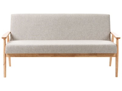 Beliani Sofa 3 Seater Esrum Fabric Light Brown/ Grey from B&Q